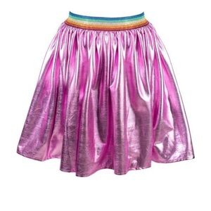 Lola and The Boys Magenta Foil Metallic Skirt, Kids Size 8